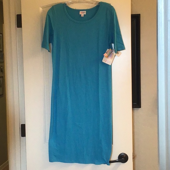 LuLaRoe NWT Solid Turquoise Julia Dress M